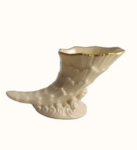 Lenox Fine China Cornucopia Horn of Plenty Vase 24K Gold Trim USA Miniature - $24.70