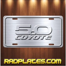 5.0 COYOTE Inspired art simulated brushed aluminum vanity license plate tag - £14.29 GBP