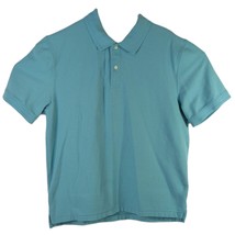 Aqua Turquoise Polo Shirt Mens Size Large Relaxed Fit Short Sleeve Plain - $25.74