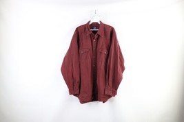 Vintage 90s Gap Mens XL Faded Western Rodeo Snap Button Shirt Maroon Cotton - £35.05 GBP