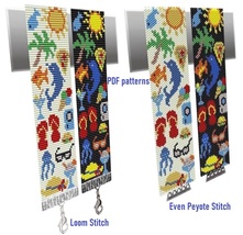 Cuff Bracelet patterns Loom-Even Peyote Stitch, Miyuki Delica-Preciosa, ... - $5.00
