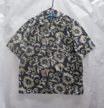 Vtg Ocean Pacific OP Hawaiian Reverse Floral Print Shirt Men&#39;s Sz L XL 80s 90s - £44.48 GBP