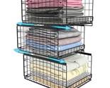 3-Tier Sliding Closet Organizers And Drawer Storage Shelves, Stackable S... - £52.73 GBP