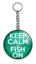Keep Calm And Fish On Funny Fishing Wise Quote Keychain Key Chain Ring Gift Idea - £11.27 GBP+