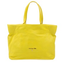 Patrizia Pepe Italian Made Lemon Yellow Leather Medium Shopper Tote Shoulder Bag - £391.65 GBP