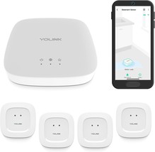 Yolink Smart Home Starter Kit: Water Sensor 4-Pack And Hub Kit, And Email Alert. - £73.18 GBP