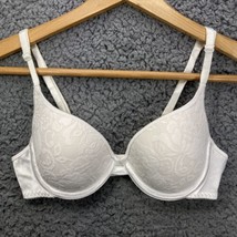 Lovable White Lace Push Up Tshirt Bra Padded Plunge Underwire 34B L140 - £8.16 GBP