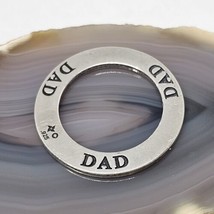 925 Sterling Silver - Open Circle Pendant Circle Engraved DAD - $22.95