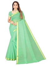 Women&#39;s Green Art Silk Solid Saree With Blouse sari - $1.99