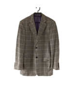 Rene Lezard Men&#39;s  Wool Gray Multicolor Checked Jacket Buisness Blazer s... - £40.18 GBP
