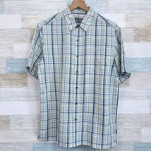 Royal Robbins Pilat Plaid Short Sleeve Shirt Blue Hiking Quick Dry Mens ... - $34.64