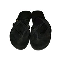 Teva Olowahu Women&#39;s Sandals Size 7 Black Flip Flops Strappy Slip On - $17.99