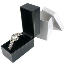 Watch Box Bracelet Jewelry Gift Display Black Leather (Only 1 Box) - £8.69 GBP