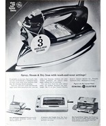 GE General Electric Spray Steam Dry Iron appliances -1961 Vintage Print Ad - $13.60 CAD