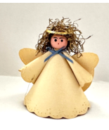 Angel Cone Christmas Ornament Figurine Small Tree Topper Cardboard 3.5&quot; - £11.06 GBP
