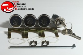 65-66 Chevy Fullsize Lock Cylinder Kit Glove Box Trunk Door OEM Origin P... - $53.07