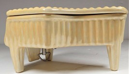 Vintage Porcelain Piano Music Box White Ivory Color Fuji Japan movement  - $19.79