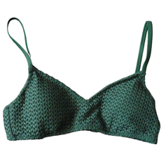 American Eagle Aerie Green Textured V Scoop Triangle Bikini Top Size S - $16.99