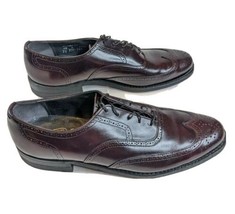 British Walkers Men&#39;s Size 10 D Burgundy Leather Brogue Long Wingtip Dress Shoes - £54.59 GBP