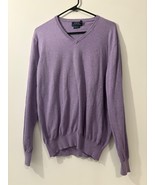 Polo Ralph Lauren Mens V-Neck Lavender Sweater Size M 100% Cotton Classi... - $379.94 MXN