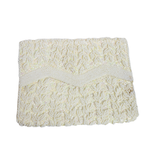 White Beaded Clutch Purse Vintage Evening 8 Inch Fold Over Satin Interior - £22.03 GBP
