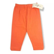 LaJenns Pants Girls 6 Orange Leggings Cropped Cotton Knit Elastic Waist Summer - £8.99 GBP