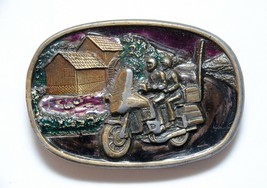 Motorcycle Collectible Belt Buckle Begamot Brass Plated Works 1984 U.S.A... - $18.32