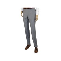 Mens Mantoni Flat Front Pants All  Wool Super 140's Classic Fit 46306-2 Gray image 6