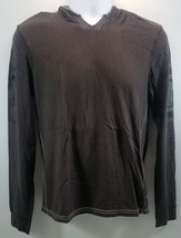 V)Buffalo David Bitton Pullover Long Sleeve Henley Cotton Hoodie Shirt Men Small - £11.60 GBP