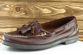 Nunn Bush Shoes Sz 10 M Almond Toe Brown Boat Shoe Leather Men - £31.18 GBP