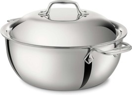 All-Clad D3 Polished Stainless Steel Dutch Oven &amp; Dome Lid | 5.5 Qt. - £147.09 GBP