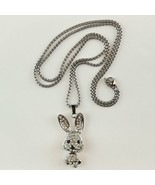 Rhinestone Bunny Rabbit Necklace Fashion Jewelry Silver Chain - €13,98 EUR