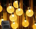Solar String Lights Outdoor 60 Led 35.6 Feet Crystal Globe Lights With 8... - $31.99