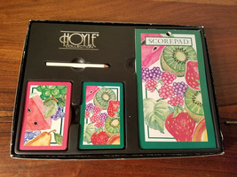 Vintage Hoyle Fruit Design Bridge Card Set Scorepad Playing Cards Pencil... - $9.85