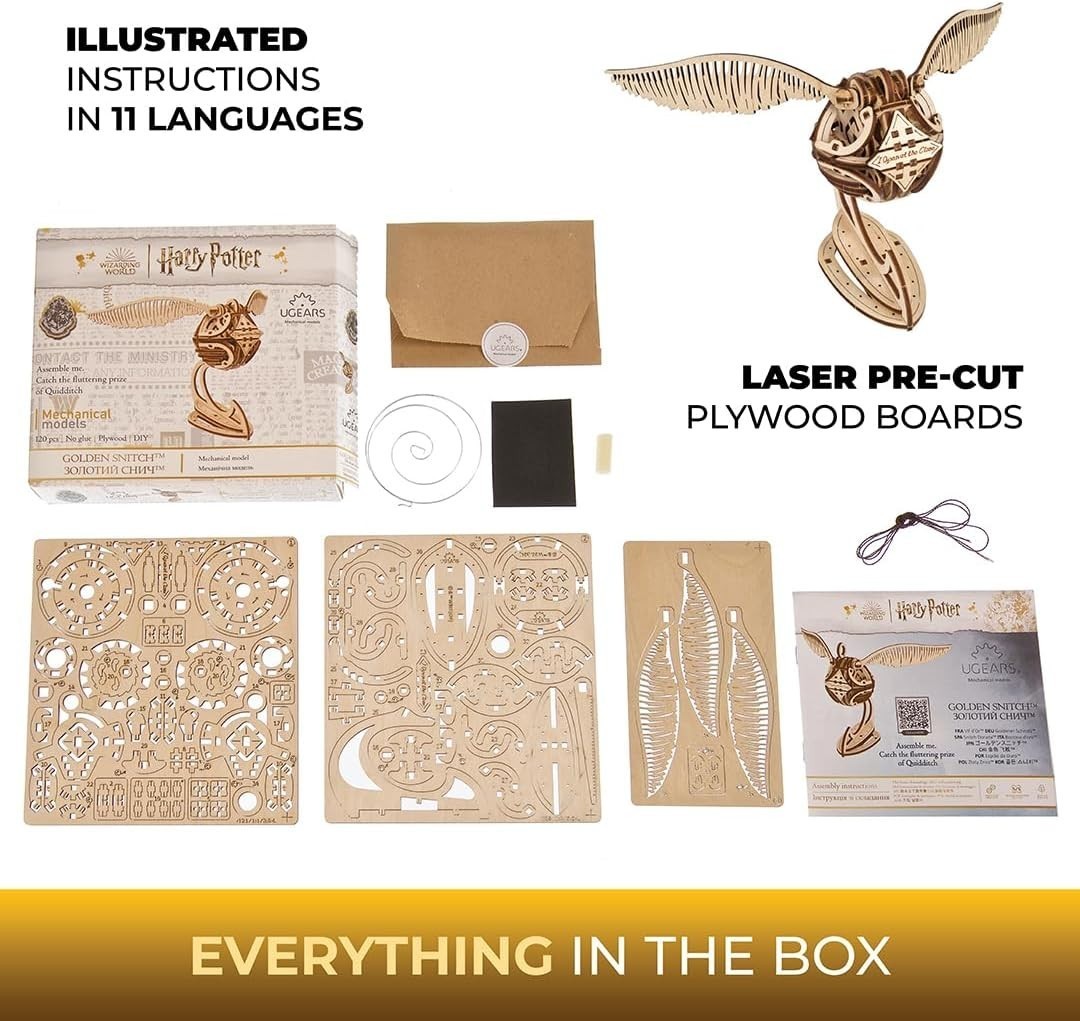 UGEARS Golden Snitch Wizarding World Harry Potter 3D Wooden Puzzle open box Item image 7