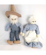 Vtg 20&quot; Pair of Handmade Grandpa &amp; Grandma Hillbilly Fabric Dolls NC App... - $1,106.32 MXN