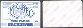 Very Rare Mcguffey Lane OTTO Cloth Backstage Pass from the 1981 Show at Parkers - £6.87 GBP