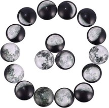 Glass Cabochons 10mm Round Flat Back Flatbacks Domed Moon Phase Celestial 100pcs - £19.52 GBP