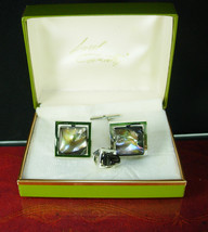 LORD Coventry Cuff links ORIGINAL box Tahitian PEARL Sarah jewelry tie tack  Cuf - £98.09 GBP