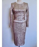 NWT Rose Gold Sequin Alice + Olivia Lebell 2Pc Dress 4 Top Pencil Skirt ... - £155.16 GBP