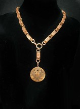 1874 Antique locket GORGEOUS Bookchain rose and yellow gold Victorian necklace  - £533.81 GBP