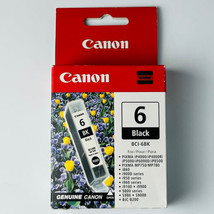 Canon Pixma Genuine BCI-6BK Black Cartridge Ink, Refill Oem Factory Sealed, New - £6.26 GBP