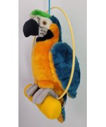 VTG 1982 Wallace Berrie Yellow Blue Parrot Plush Stuffed Bird Hanging Pe... - $552.52 MXN