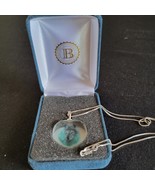 Bradford Exchange Wolf Necklace Crystal Sterling Silver Chain 925 BGE He... - $67.67 CAD