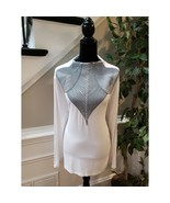 Ashley Stewart Top Women 22/24 White Black Embellished Long Sleeve Blouse - $40.75 CAD