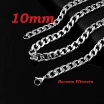 2PK - New 24&quot; True Silver Men&#39;s 10mm Stainless Steel Chain Link Necklace - £40.33 GBP