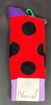 Verve Soxygen London Red Black Polka dot Socks Cotton Blend New - £10.89 GBP
