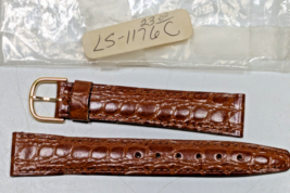 NEW JAZ Paris France Brown Genuine Leather - Faux Croc Watch Band - $21.77