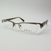 UBER Eyeglasses Frames 48-19-135 Poly Saturn M brown half frame cut out new - $66.00