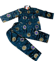 Kids Traditional Chinese Pajama Set Black Satin with      Size 10-12 - $18.49